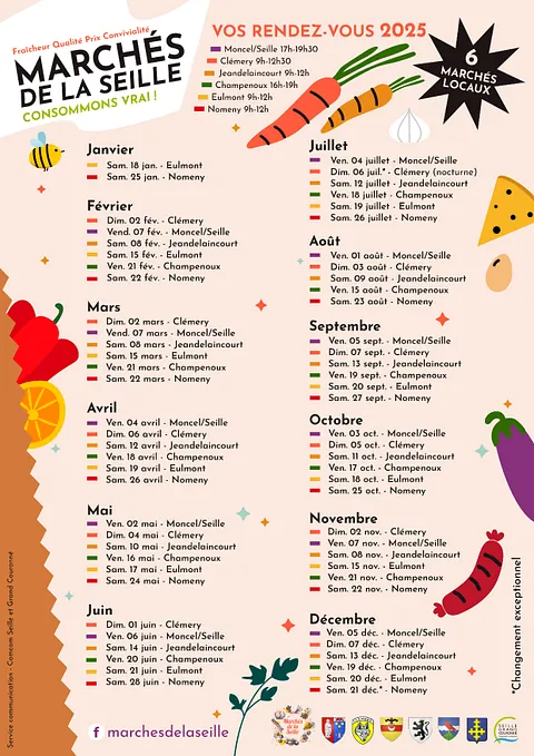 Les Marchés de la Seille - Calendrier