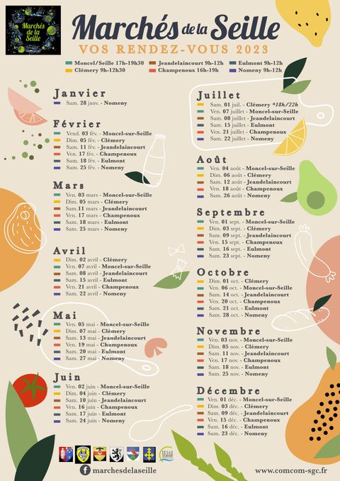 Les Marchés de la Seille - Calendrier