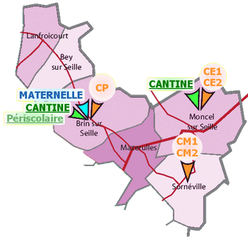 Carte Scolaire RPI-SIS Amezule