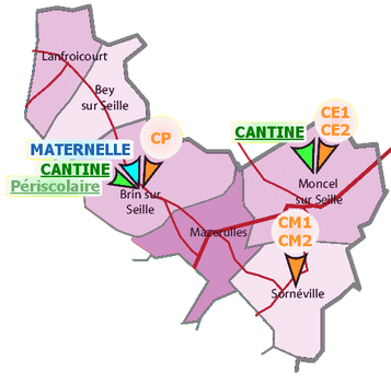 Carte Scolaire RPI-SIS Amezule